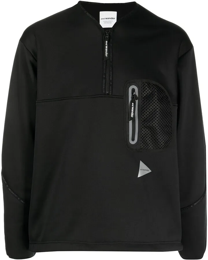 half-zip V-neck sweater