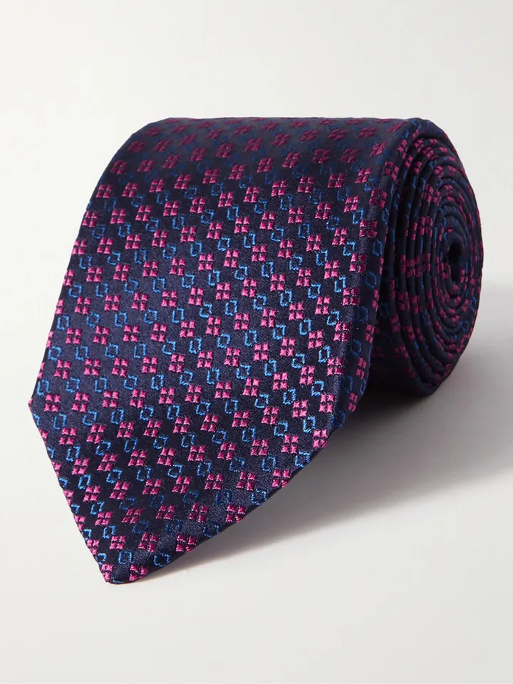 Mini Geo 9cm Silk-Jacquard Tie