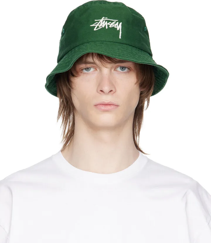 Stüssy Green Big Stock Bucket Hat