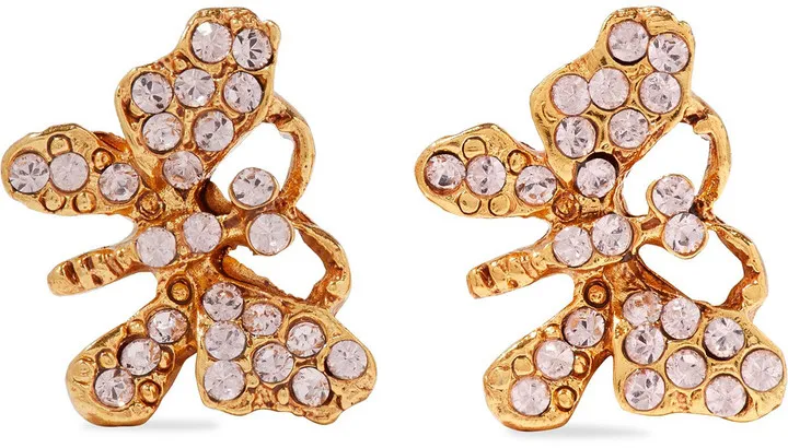 Gold-tone crystal earrings