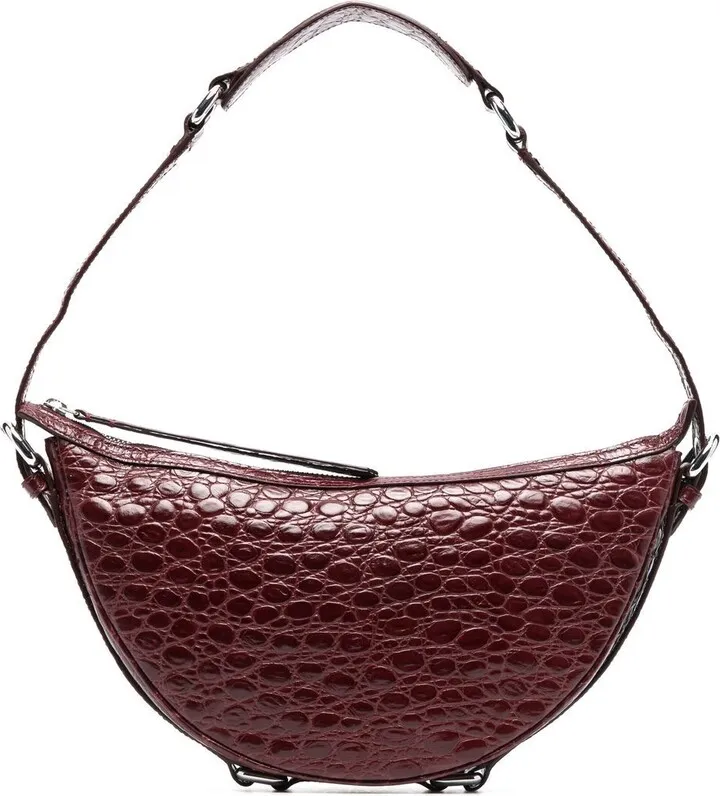 Croco-Embossed Detail Shoulder Bag