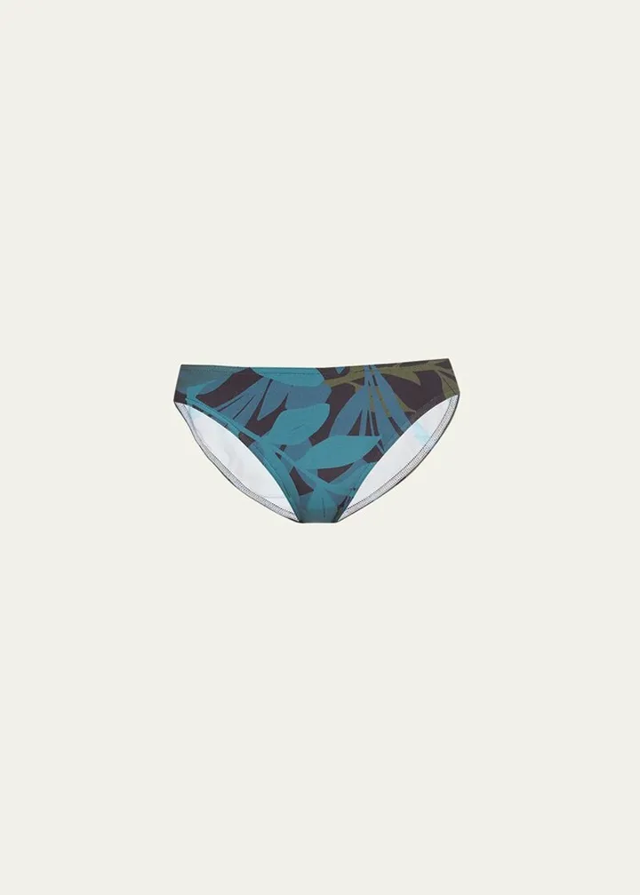 Liege Leaf-Print Hipster Bikini Bottoms