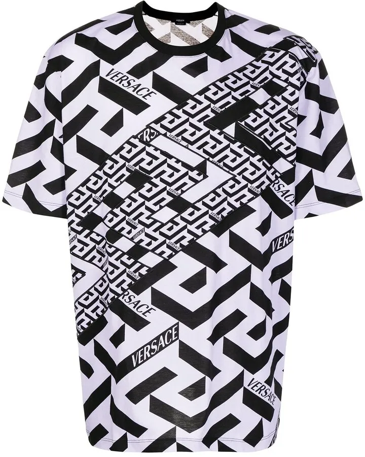 La Greca-print cotton T-shirt