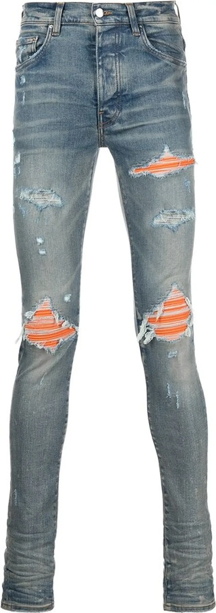 Ripped-Detail Denim Jeans