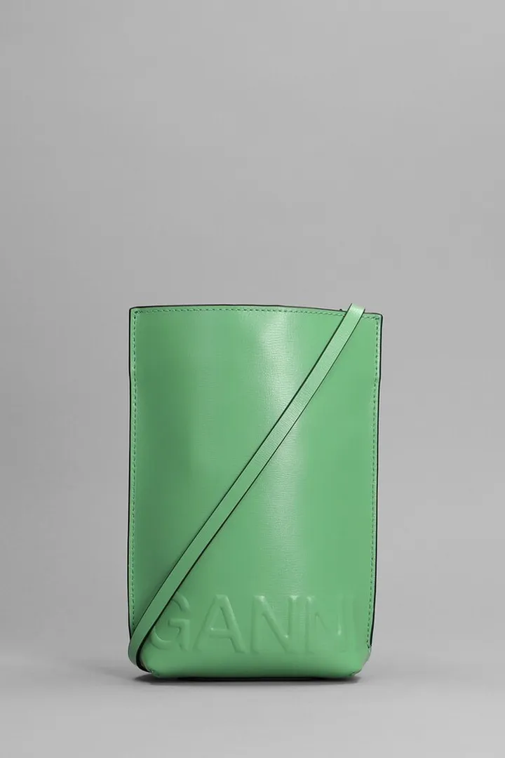Banner Shoulder Bag In Green Leather