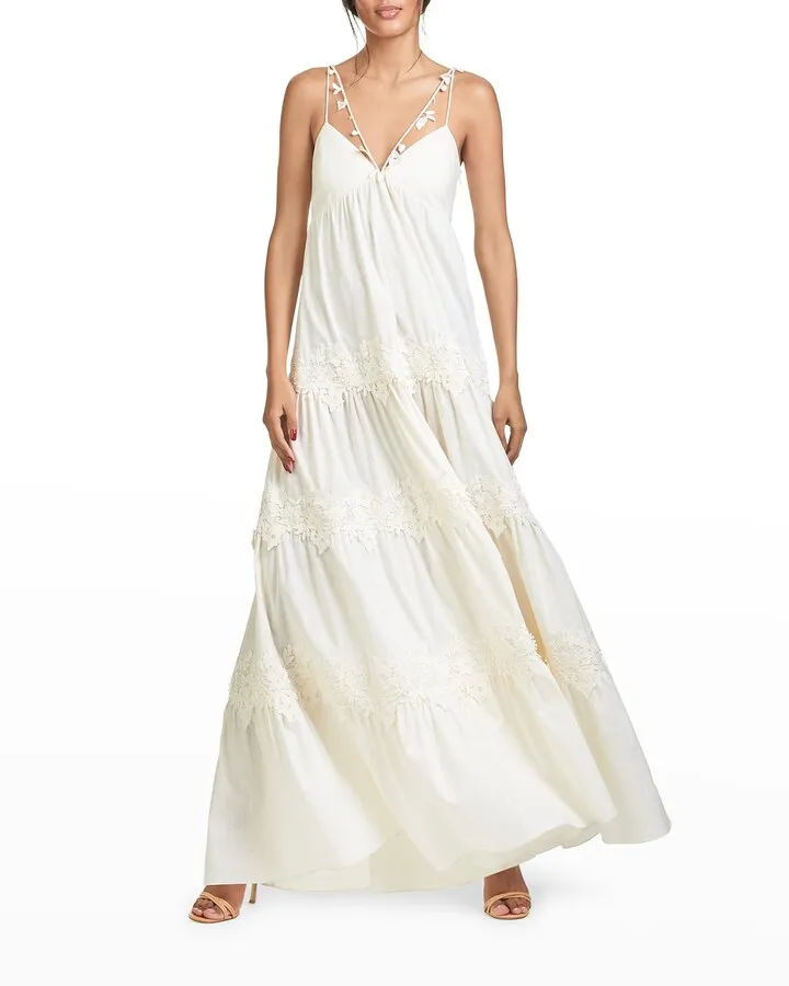 Pippa Tiered Floral-Lace Dress