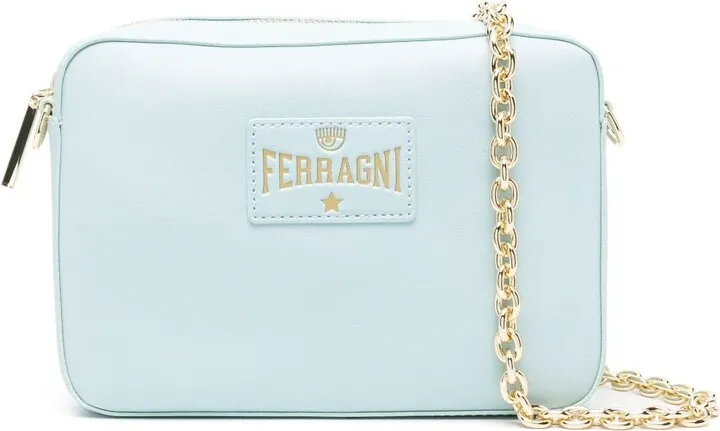 Logo-Patch Faux-Leather Shoulder Bag
