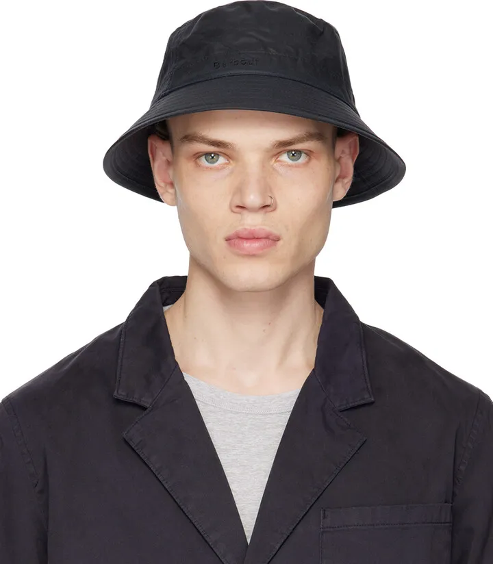 Barbour Navy Wax Sports Bucket Hat