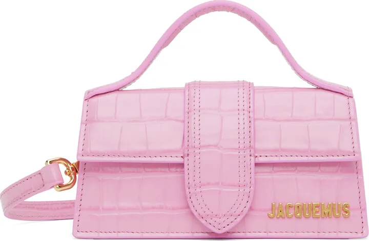 Jacquemus Pink Le Raphia 'Le Bambino' Clutch