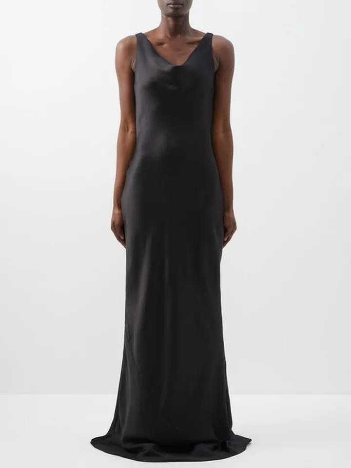 Maria Draped Satin-crepe Gown