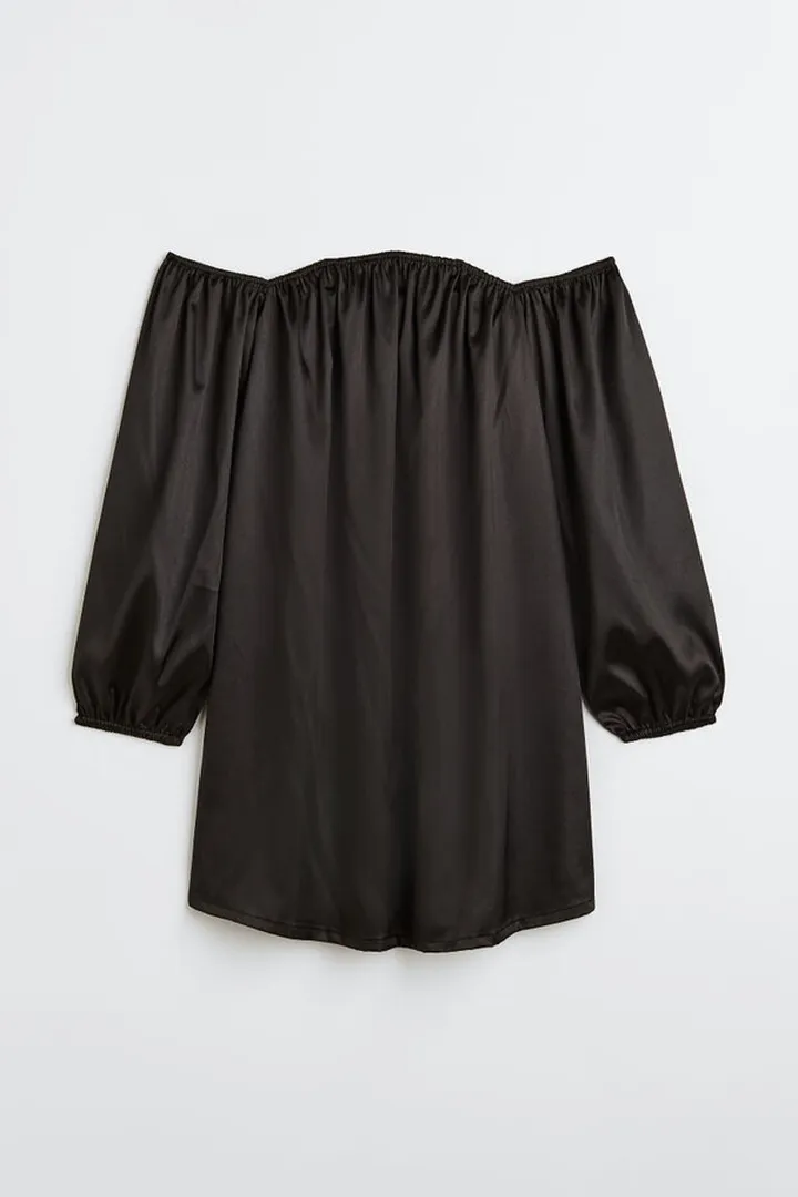 Off-the-shoulder Satin Dress