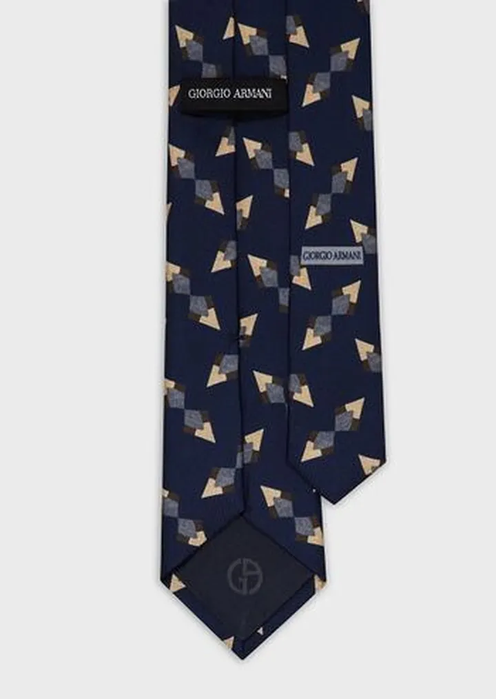 Pure printed silk tie