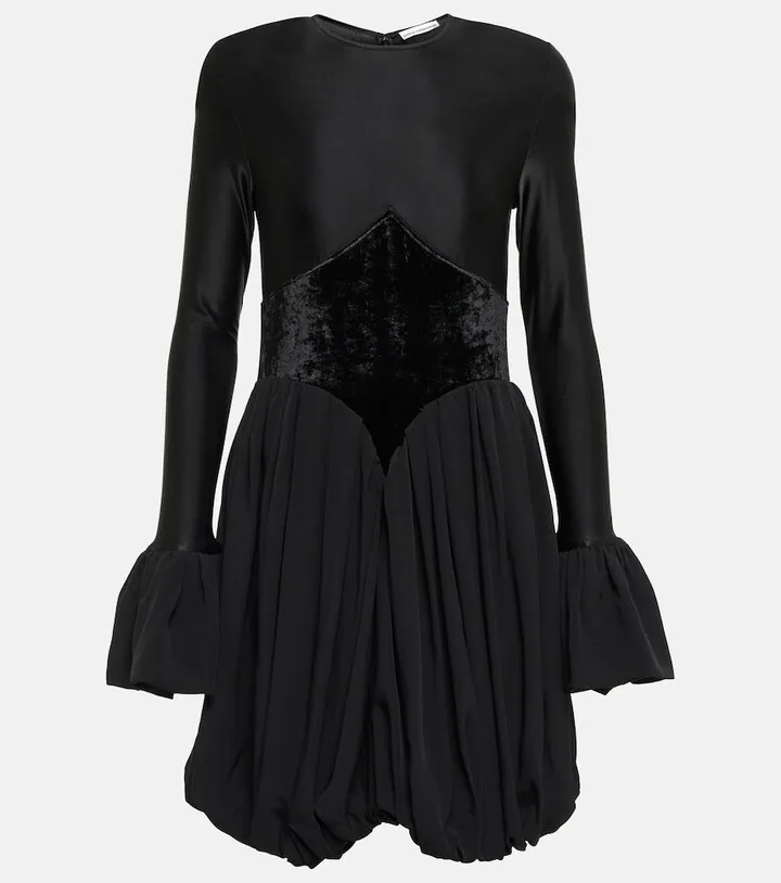 Pleated flared minidress