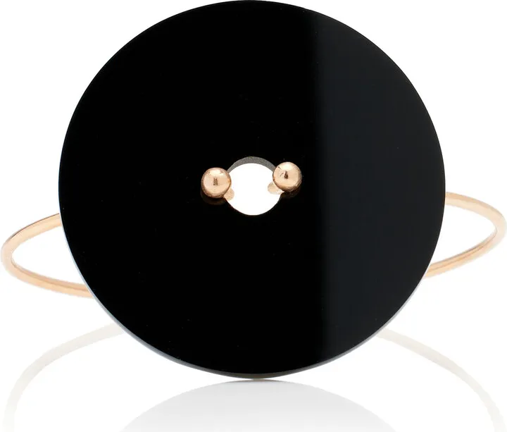 Women's Donut 18K Rose Gold Onyx Bangle