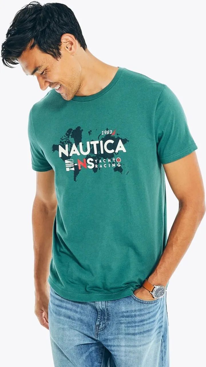 Sustainably Crafted Yacht Racing Foil Graphic T-Shirt