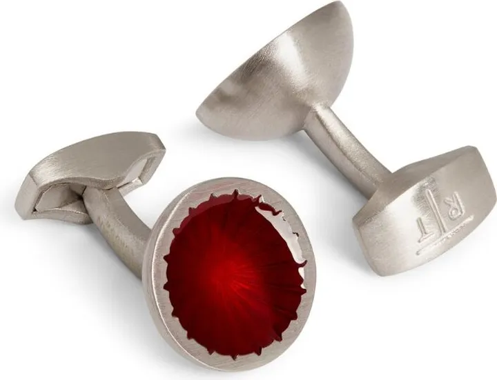 Tateossian Stainless Steel And Enamel Starburst Cufflinks