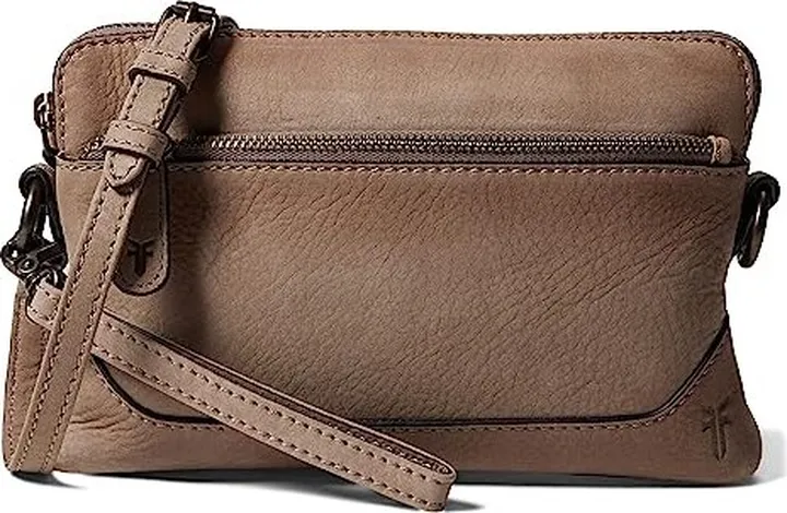Frye Melissa Nubuck Crossbody Wristlet (Mushroom) Handbags