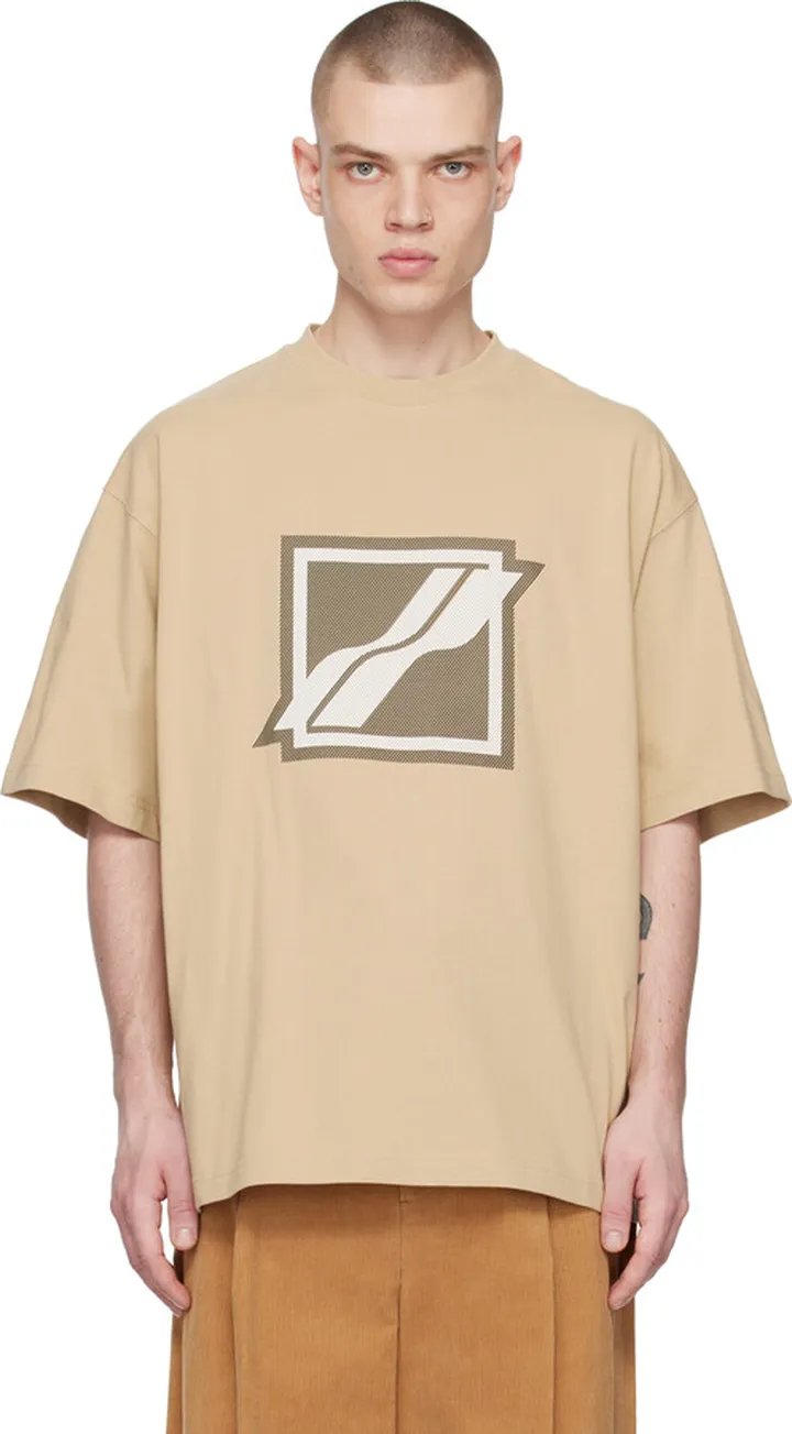 We11done Beige Graphic T-Shirt