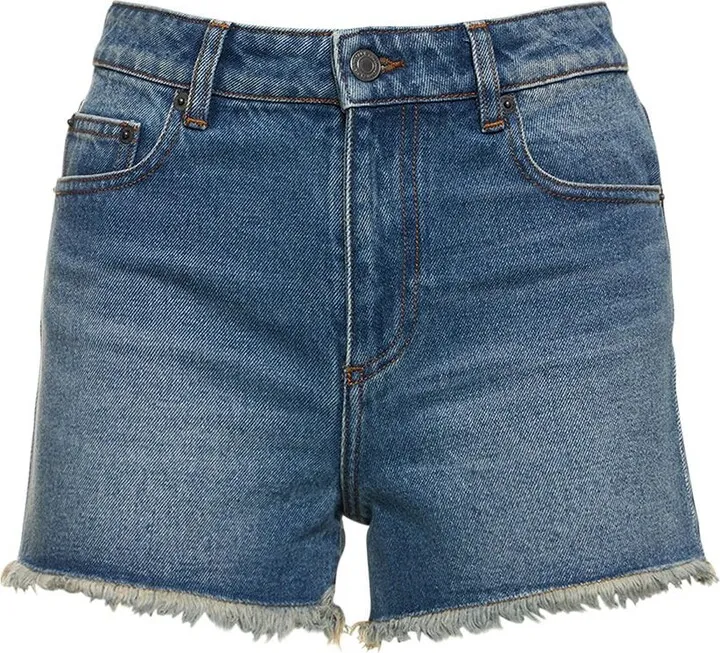 Cotton denim shorts
