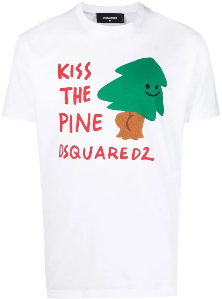 tree-logo print cotton T-shirt