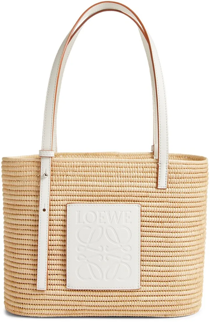 x Paula's Ibiza Small Square Raffia Basket Bag