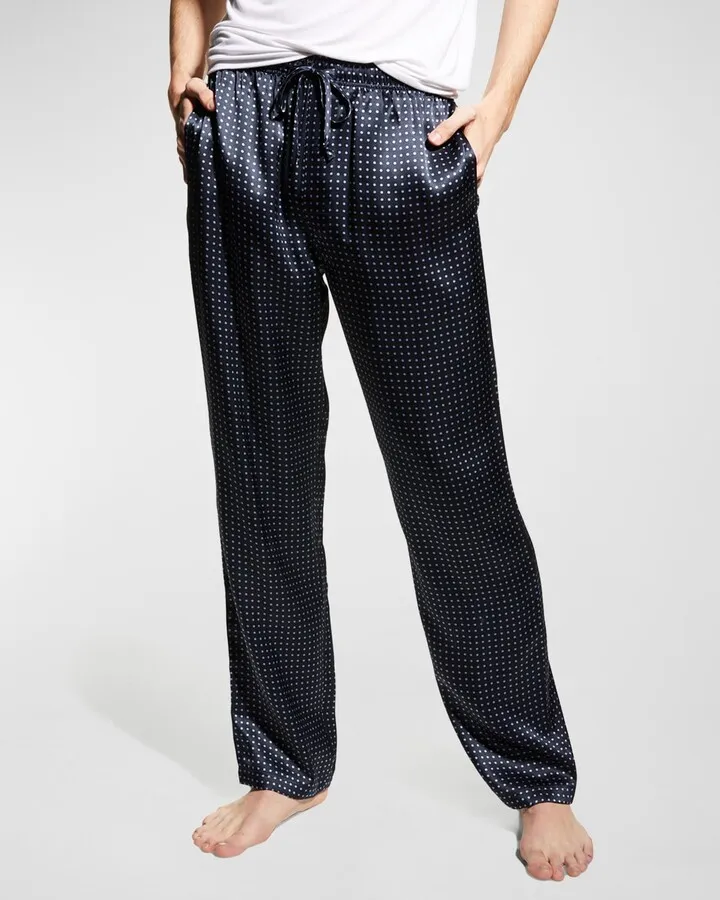Men's Dotted Silk Lounge Pants