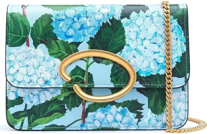 O Pochette floral-print bag