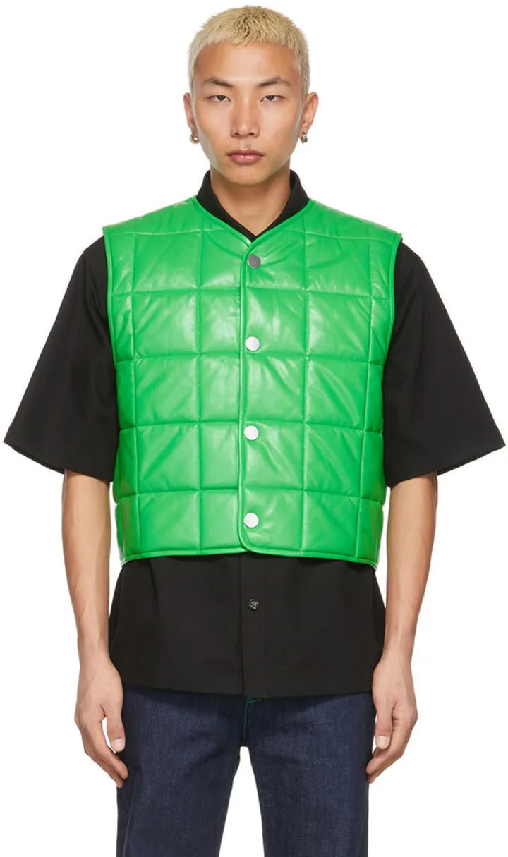 Bottega Veneta Green Padded Gilet Vest