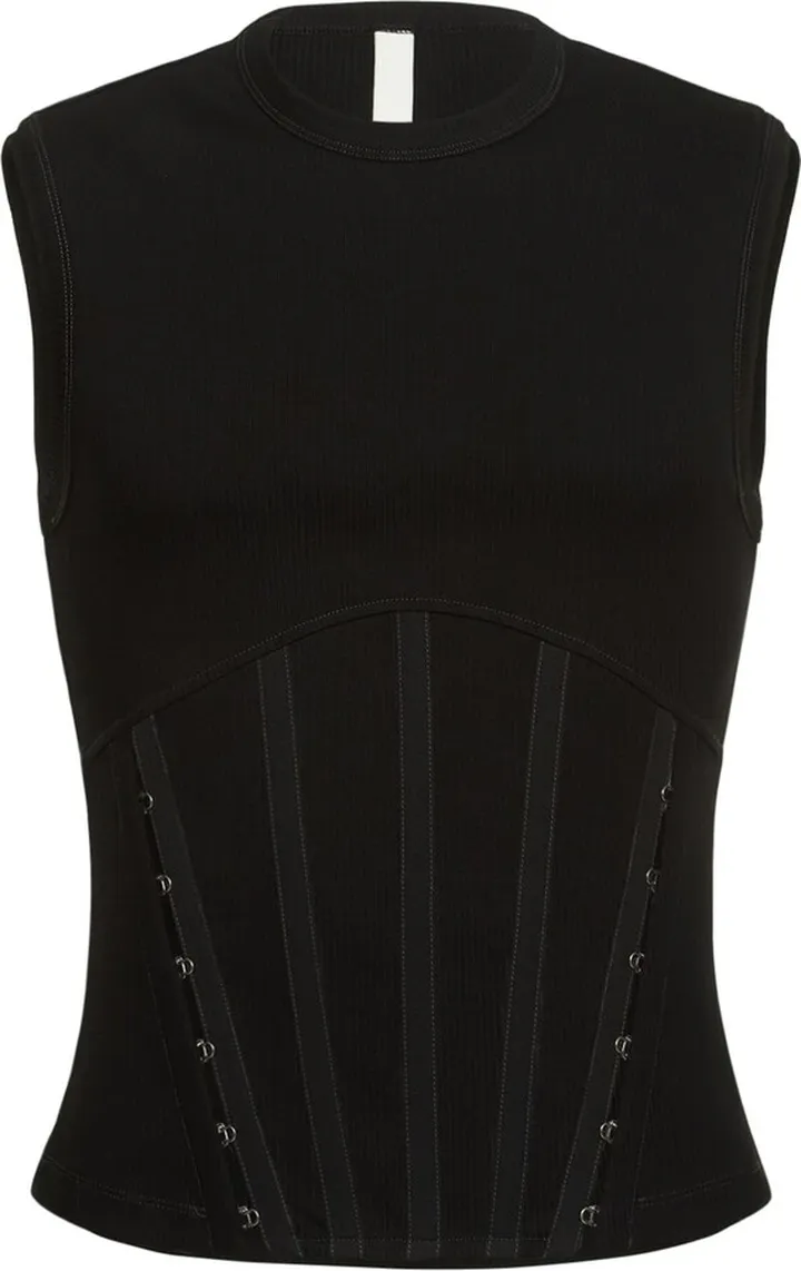 Split hem organic cotton corset