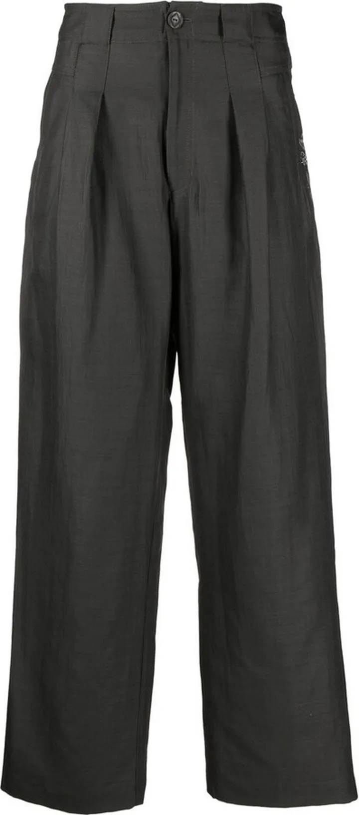 Embroidered Wide-Leg Trousers