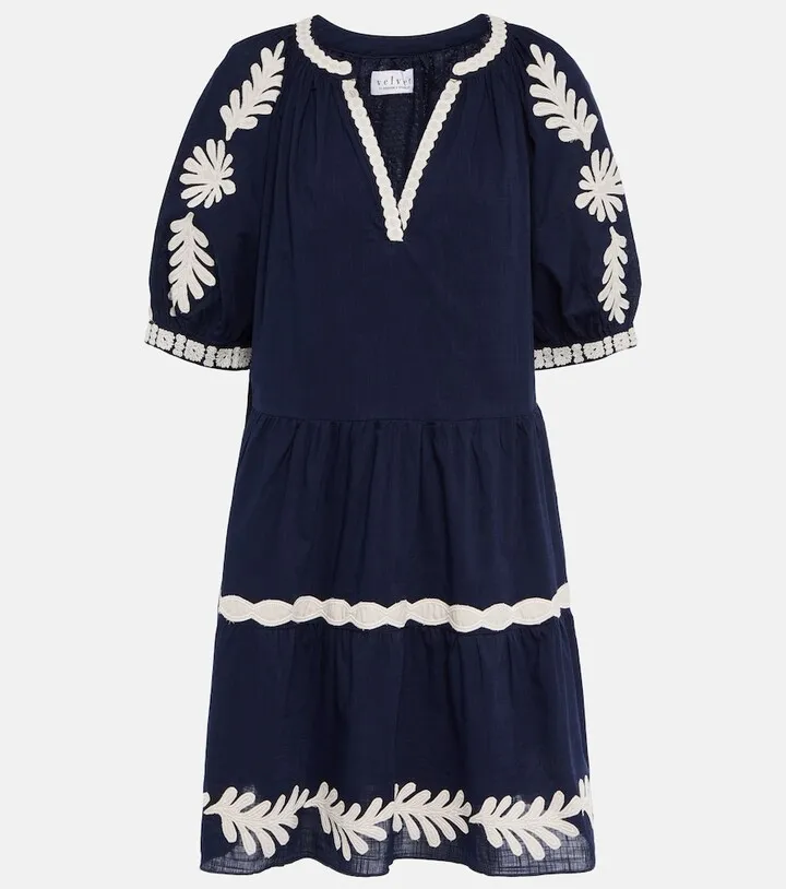 Josephine embroidered cotton minidress