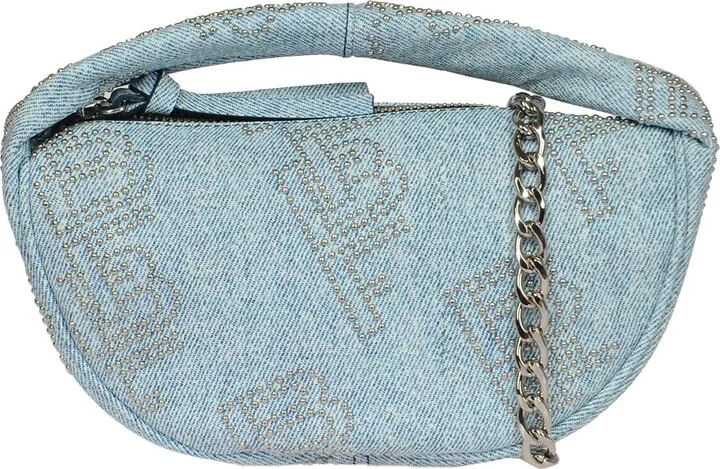 Denim Studded Shoulder Bag