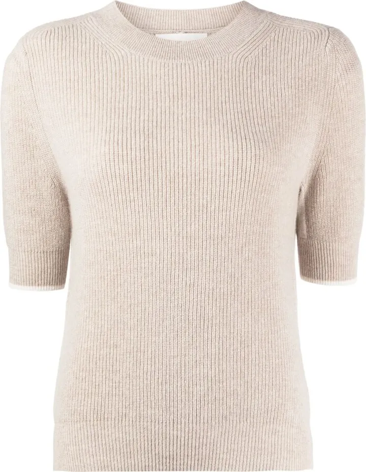 Puff-Sleeved Cashmere Top