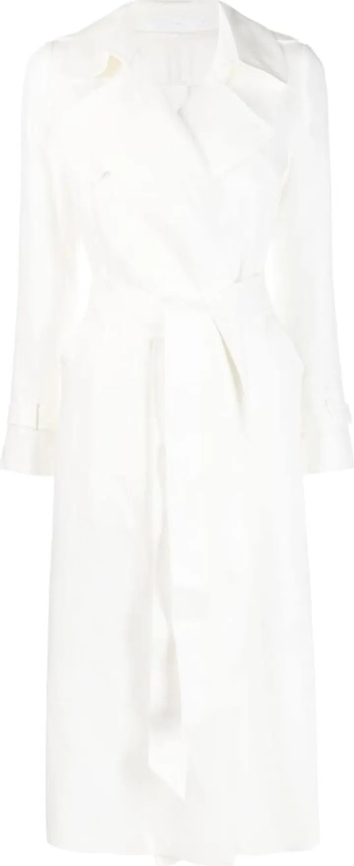 Plain Linen Trench Coat