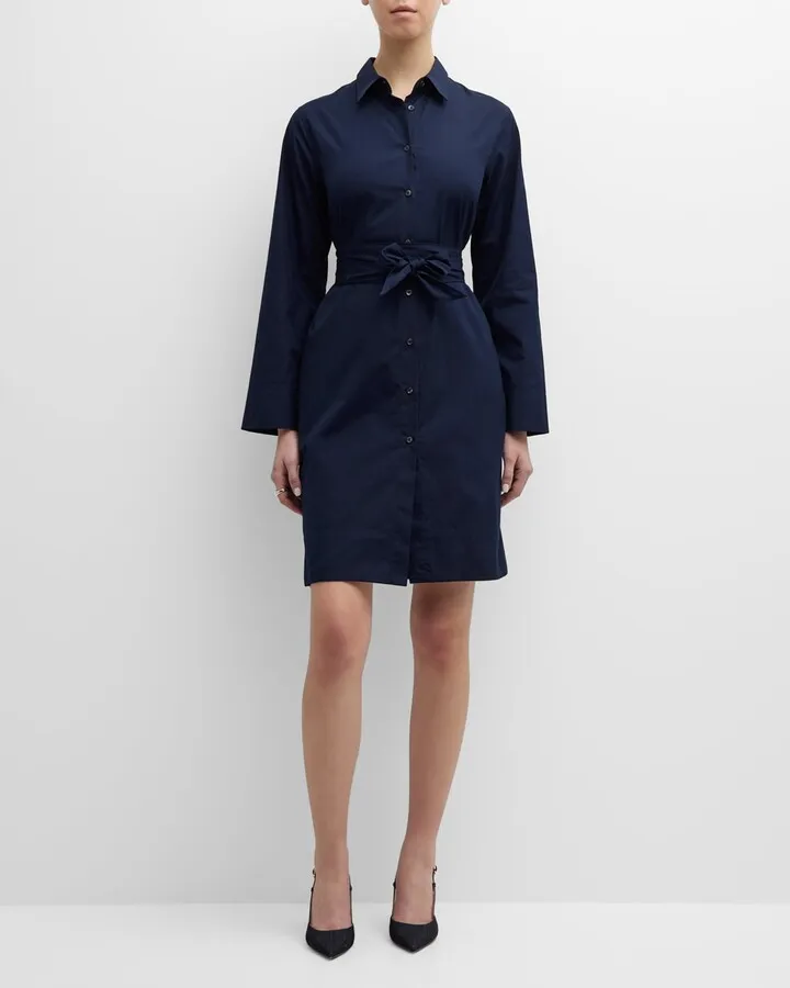 Tonia Belted Cotton Midi Shirtdress
