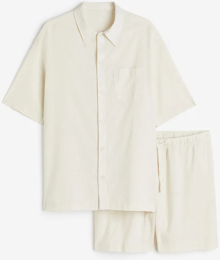 Relaxed Fit Linen-blend Pajamas