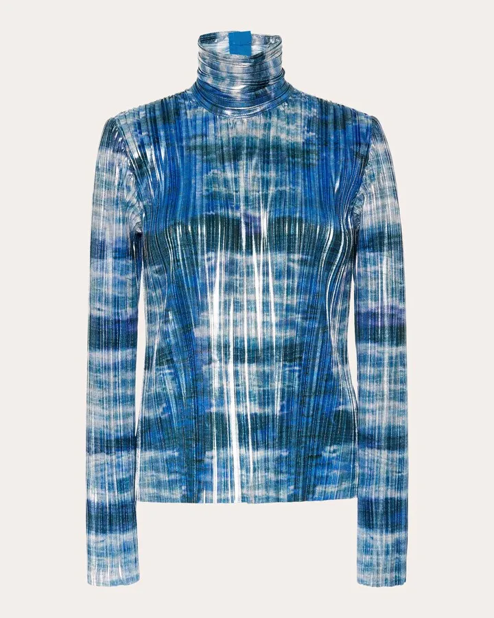 Tie-Dye Turtleneck Top