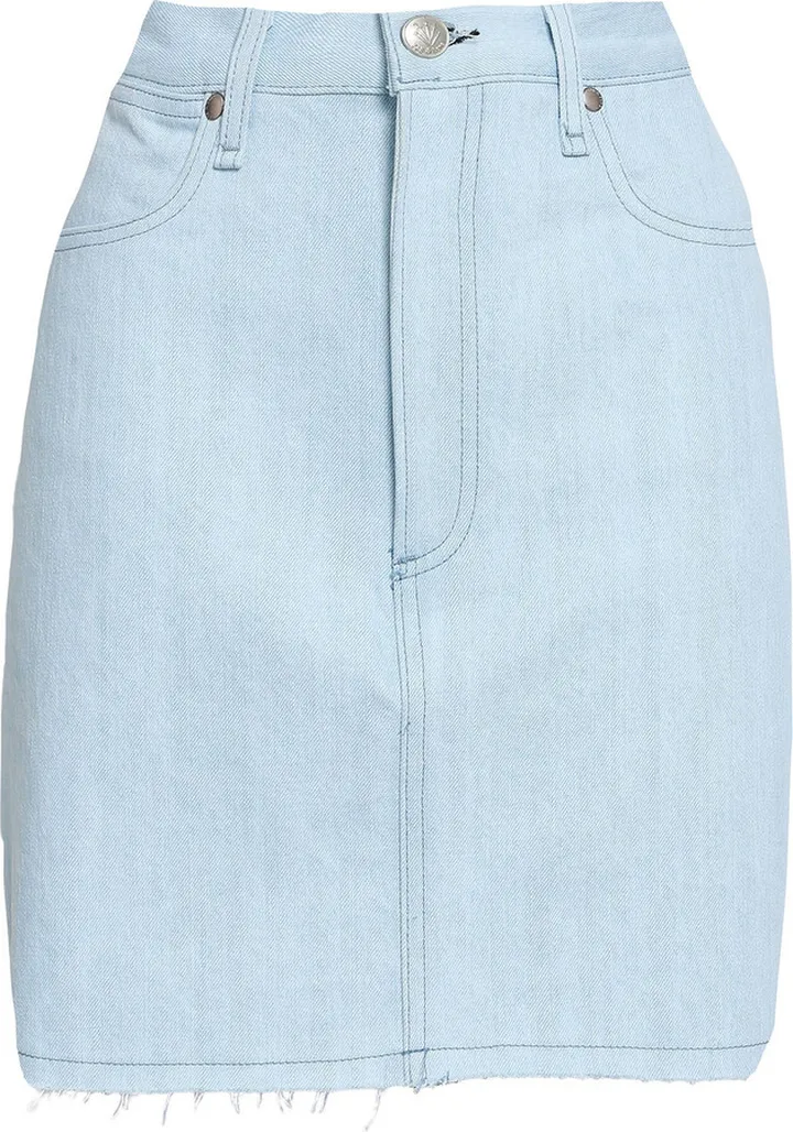 Two-tone denim mini skirt
