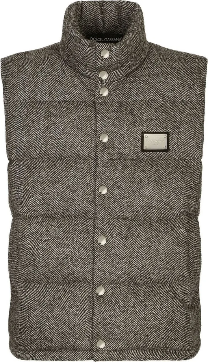 Chevron-Knit Padded Gilet