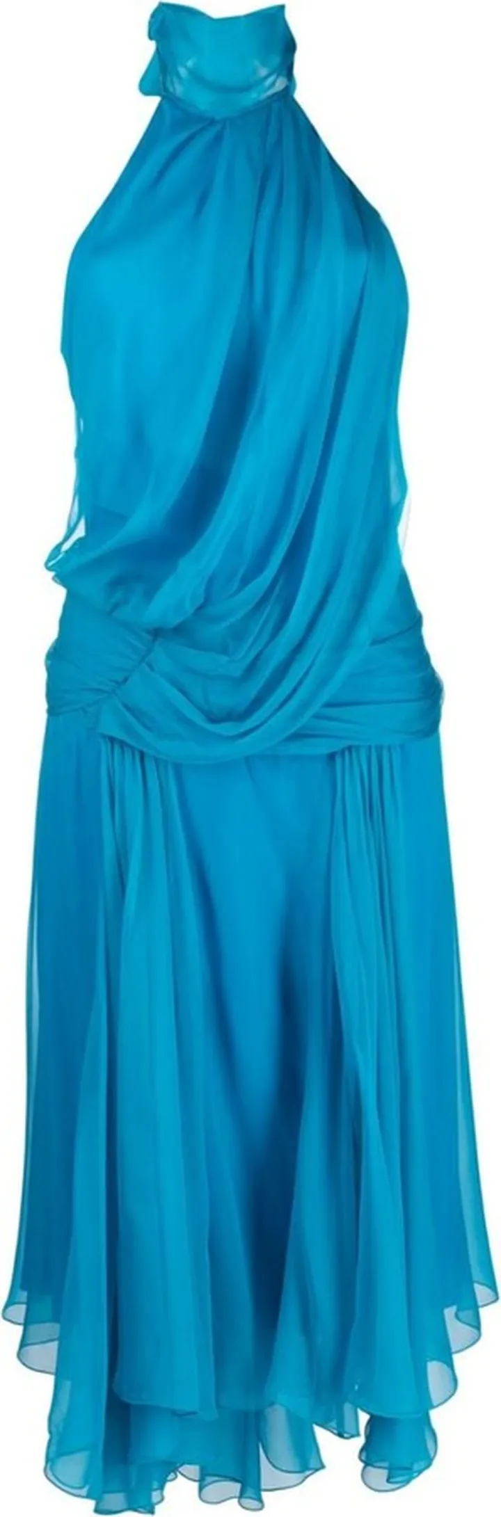 Draped Halterneck Midi Dress