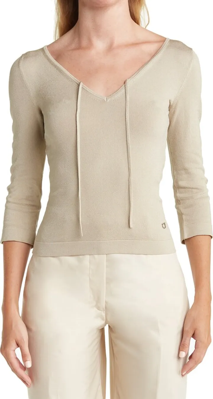 V-Neck Three-Quarter Sleeve Sweater
