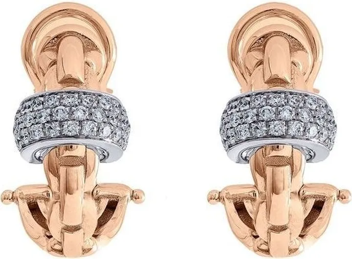 18kt Rose And White Gold Diamond Pavé Hoop Earrings