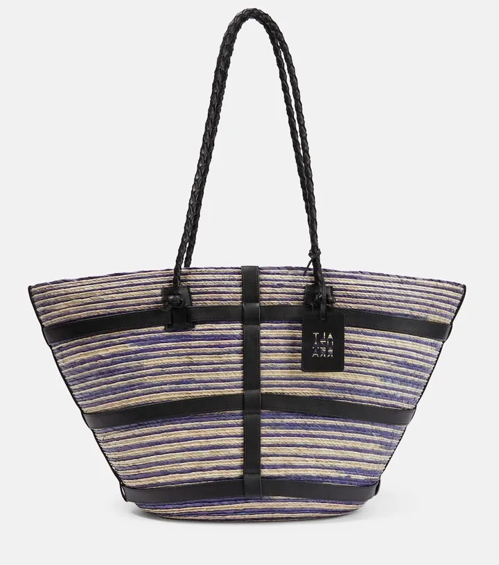 Watermill Large raffia tote bag