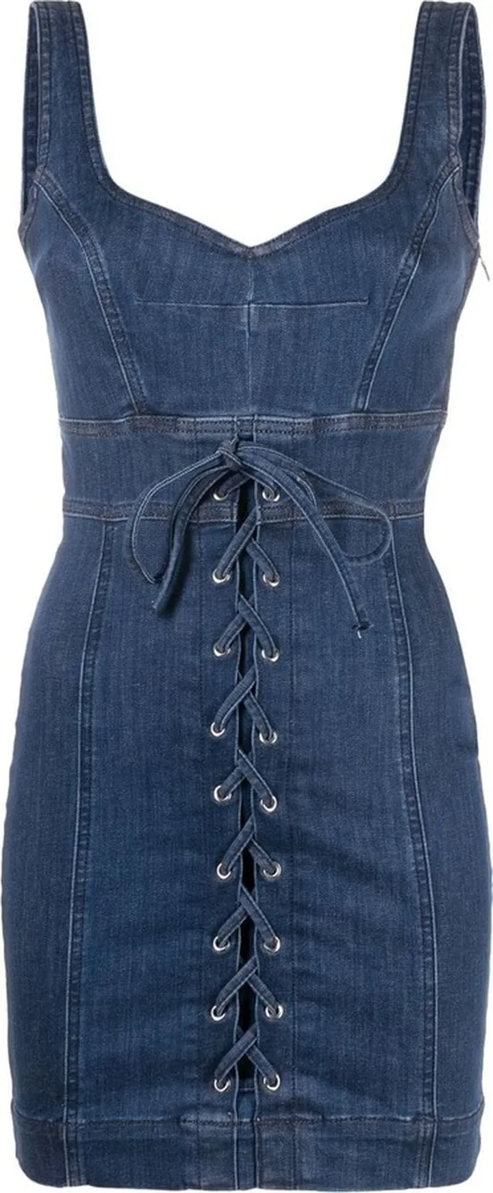 Lace-Up Denim Minidress