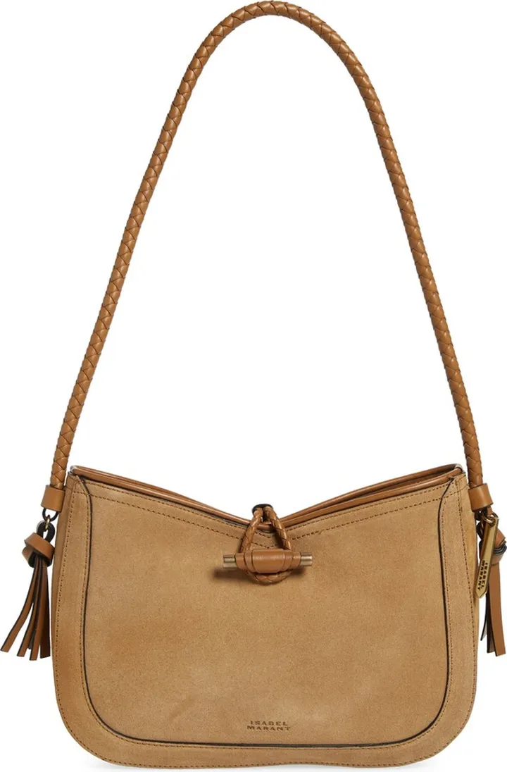 Vigo Calfskin Suede Baguette Shoulder Bag