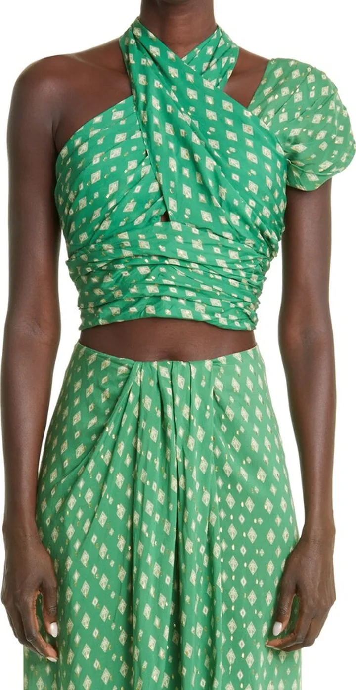 Okeanos Tile Print Halter Top