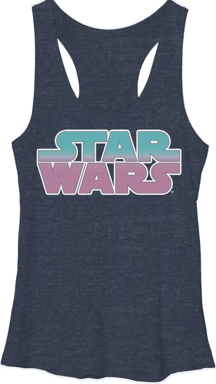 Women's Star Wars Logo Racerback Tank Top - Navy Heather - Large