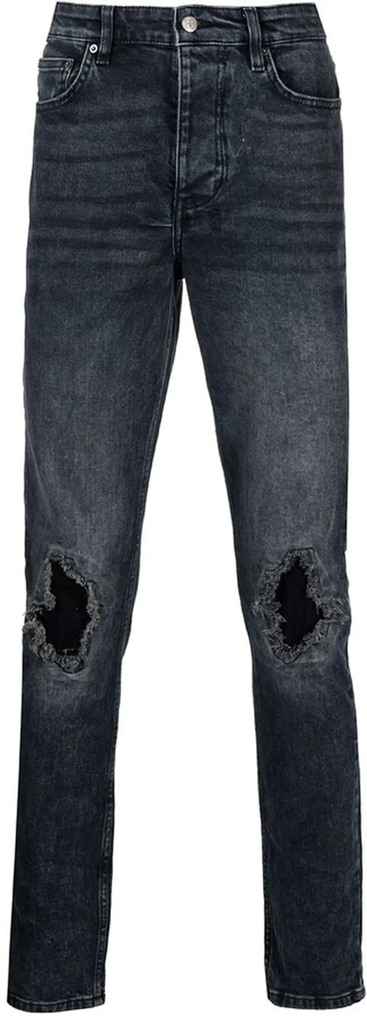 Distressed Straight-Leg Jeans