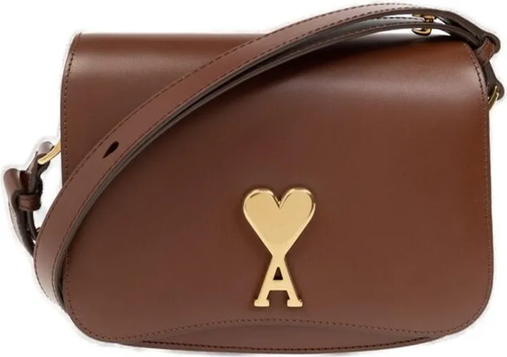 AMI Ami de Coeur Logo Plaque Messenger Bag