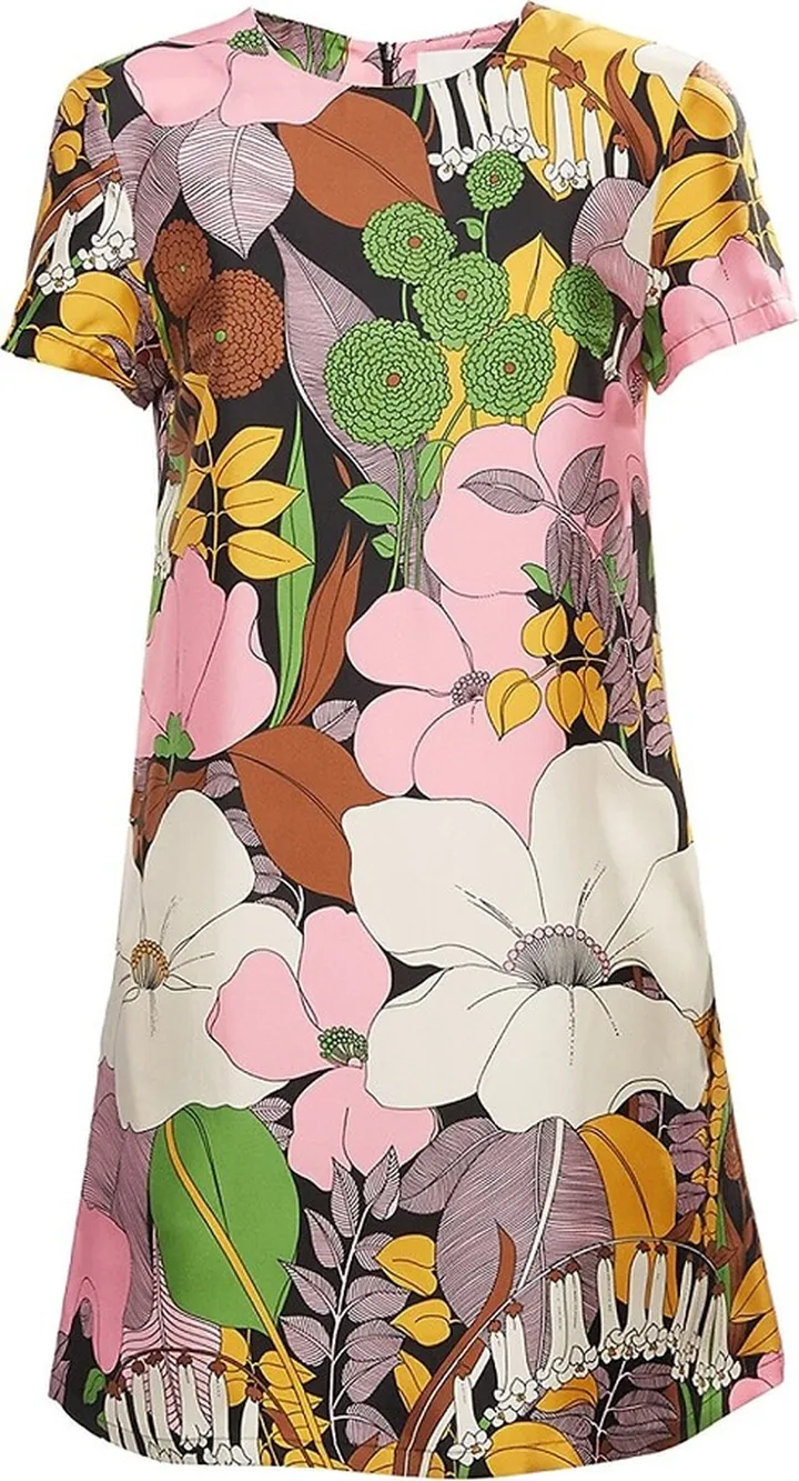 Big Floral Silk Mini Dress